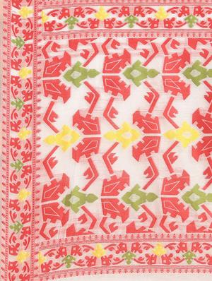 floral jamdani saree with blouse - 17290162 - Standard Image - 3