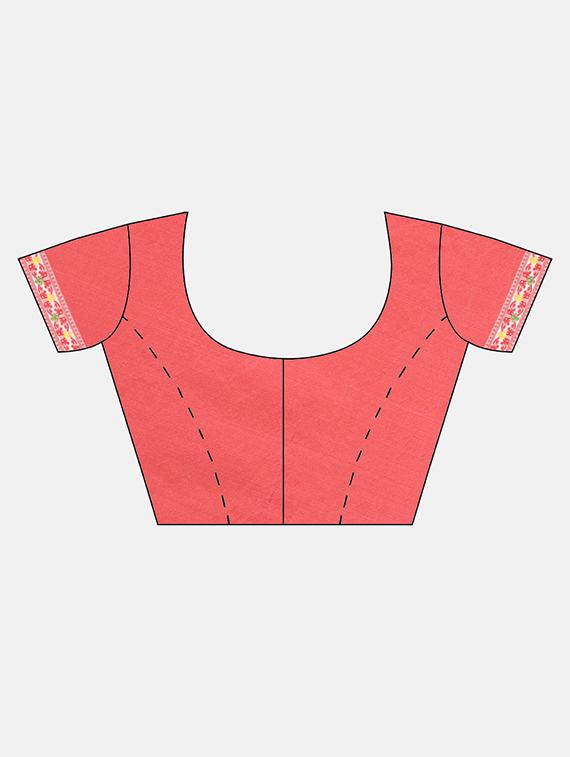 floral jamdani saree with blouse - 17290162 - Zoom Image - 5