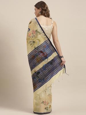 floral printed saree with blouse - 17290169 - Standard Image - 2