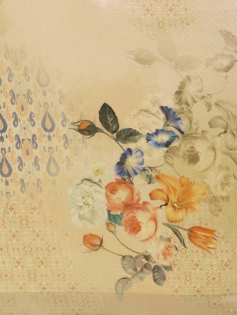 floral printed saree with blouse - 17290169 - Zoom Image - 5