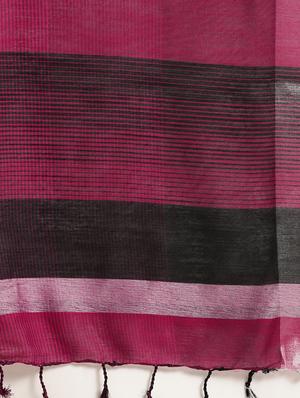 solid bordered saree with blouse - 17290170 - Standard Image - 4
