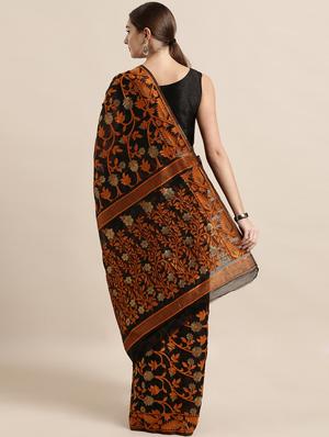 self design jamdani saree with blouse - 17290186 - Standard Image - 2