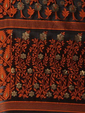 self design jamdani saree with blouse - 17290186 - Standard Image - 3