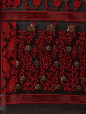 self design jamdani saree with blouse - 17290187 - Standard Image - 3