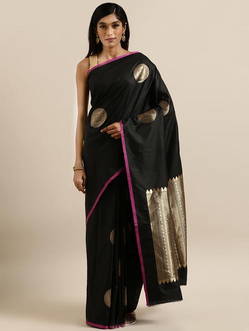 self design banarasi saree with blouse - 17290264 - Standard Image - 1