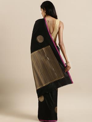 self design banarasi saree with blouse - 17290264 - Standard Image - 2