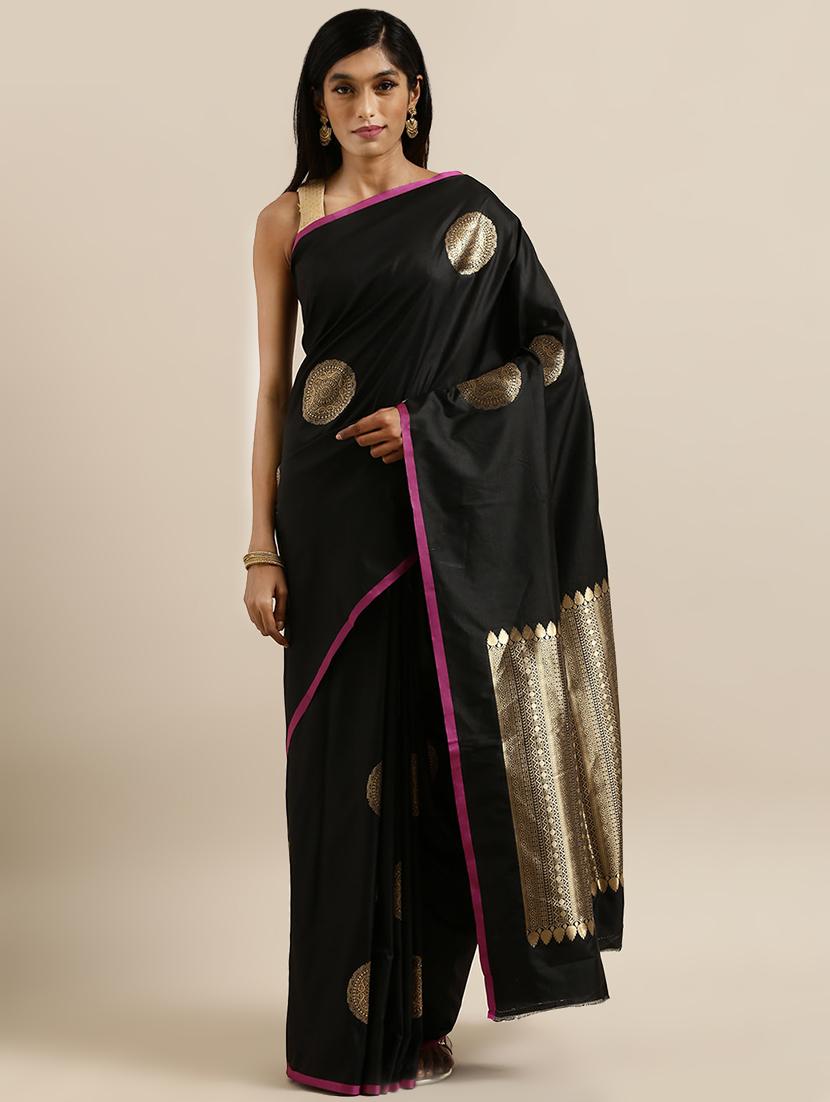 self design banarasi saree with blouse - 17290264 - Zoom Image - 1