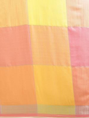 check printed saree with blouse - 17290289 - Standard Image - 3