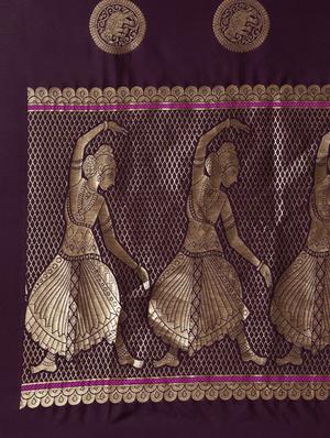 self design banarasi saree with blouse - 17290296 - Standard Image - 4