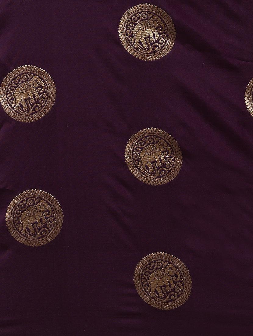 self design banarasi saree with blouse - 17290296 - Zoom Image - 3