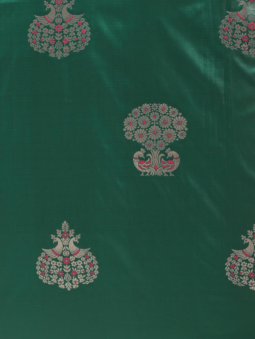 self design banarasi saree with blouse - 17290297 - Zoom Image - 4