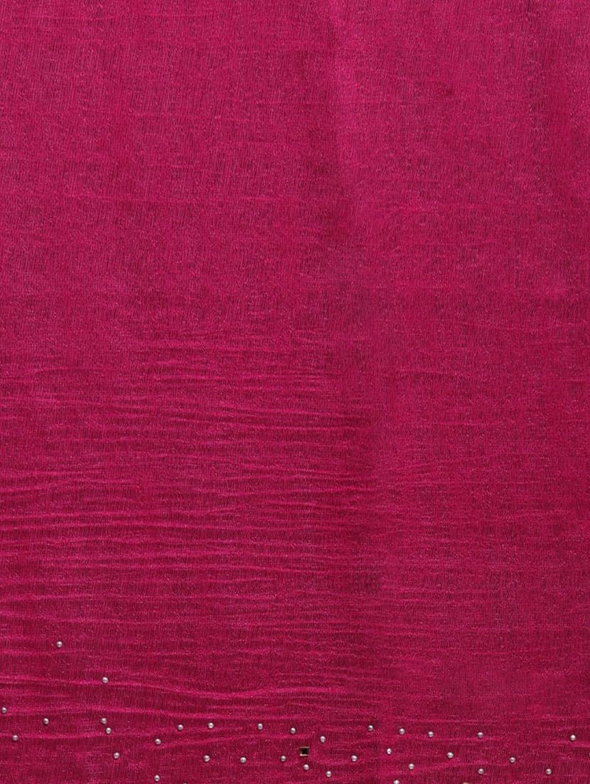 solid plain saree with blouse - 17290318 - Zoom Image - 2