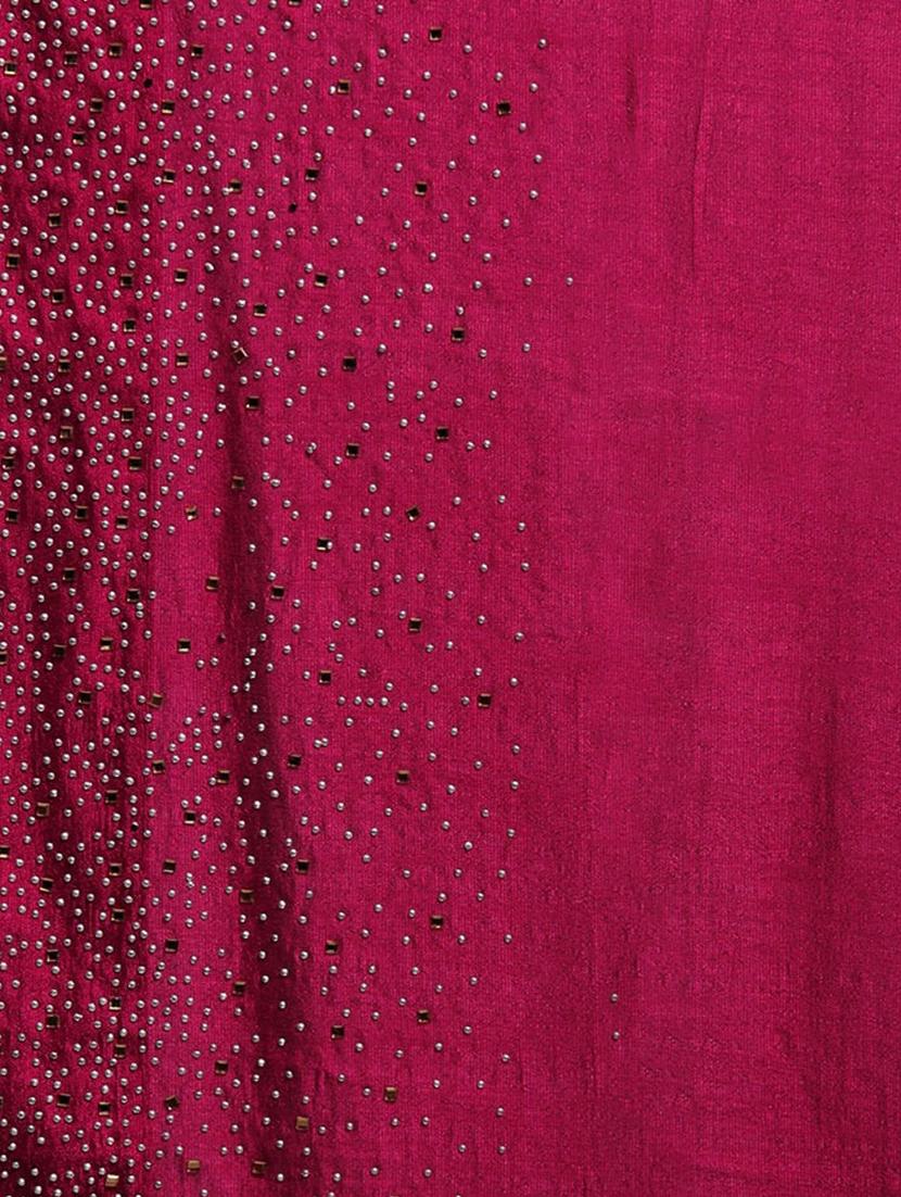 solid plain saree with blouse - 17290318 - Zoom Image - 3