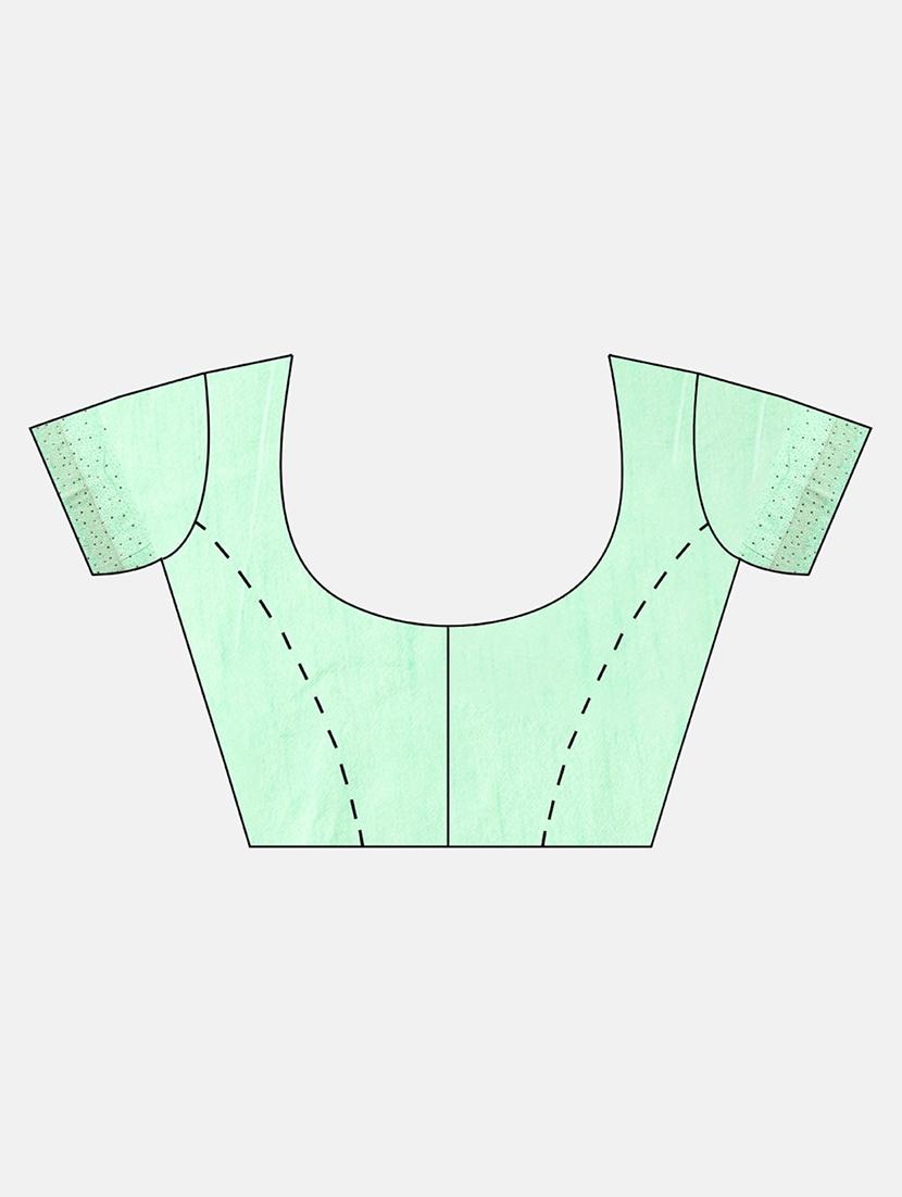 solid plain saree with blouse - 17290318 - Zoom Image - 5