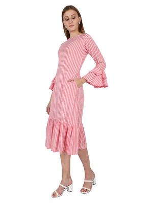 bell sleeves striped a-line dress - 17291023 - Standard Image - 2