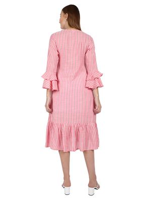 bell sleeves striped a-line dress - 17291023 - Standard Image - 3