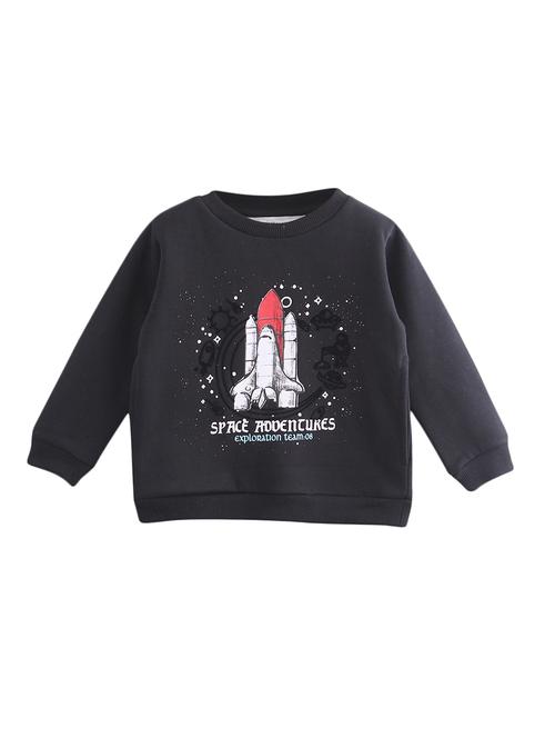 black cotton sweatshirt - 17291138 - Standard Image - 1