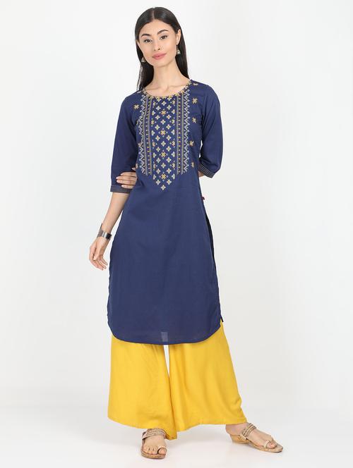 embroidered straight kurta - 17291514 - Standard Image - 1