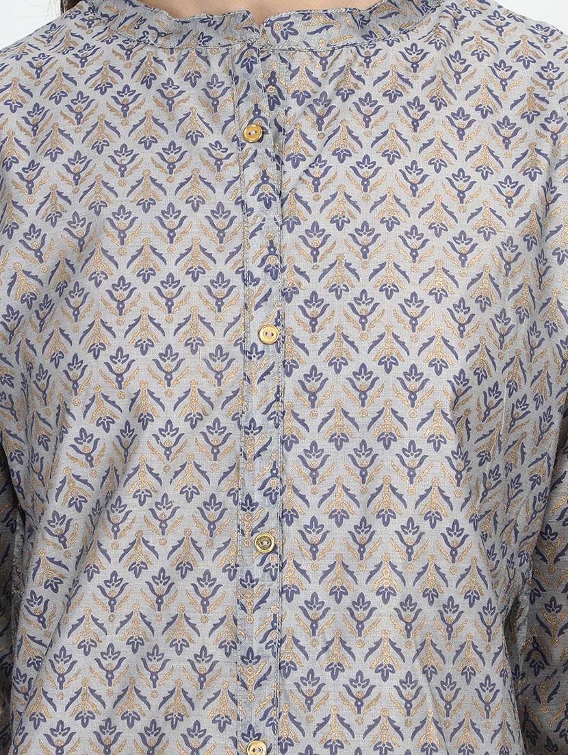 gold print straight kurta - 17291543 - Zoom Image - 4