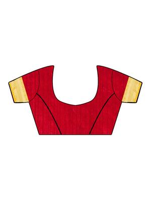 solid bordered saree with blouse - 17291582 - Standard Image - 3