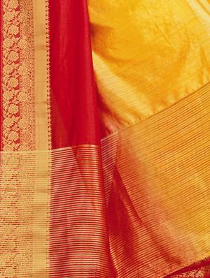 solid bordered saree with blouse - 17291582 - Standard Image - 4