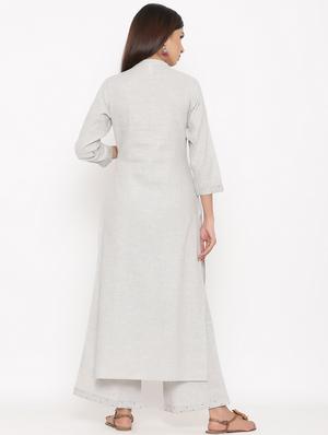 embroidered kurta palazzo set - 17292269 - Standard Image - 3