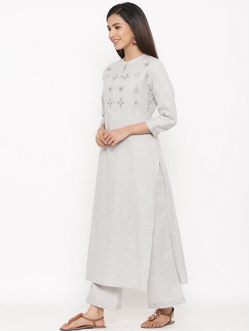 embroidered kurta palazzo set - 17292269 - Zoom Image - 2