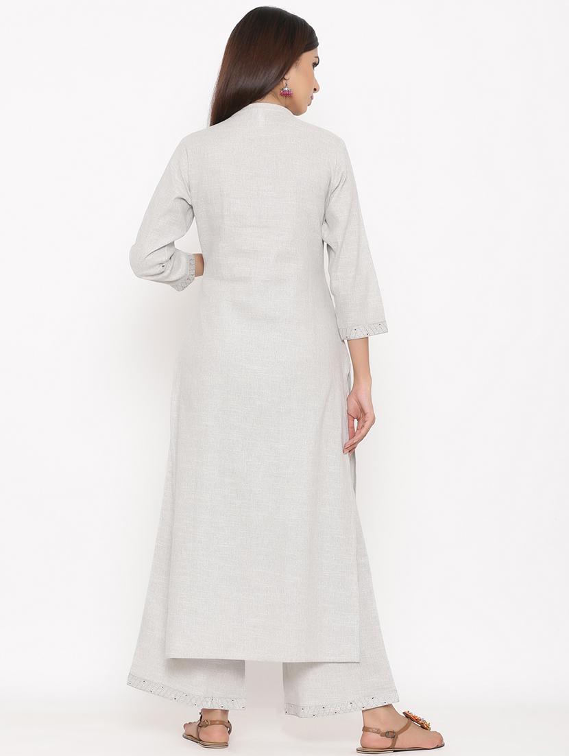 embroidered kurta palazzo set - 17292269 - Zoom Image - 3