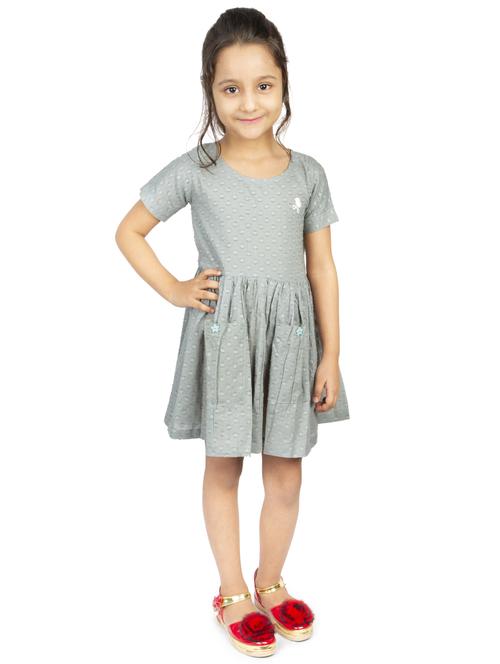 grey cotton frock - 17292292 - Standard Image - 1