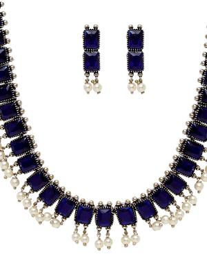 silver brass necklaces and earring - 17292356 - Standard Image - 2