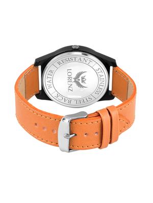 lorenz mk-2028w date edition black dial watch & leather bracelet for men\boys | 2028-br3 - 17292471 - Standard Image - 3