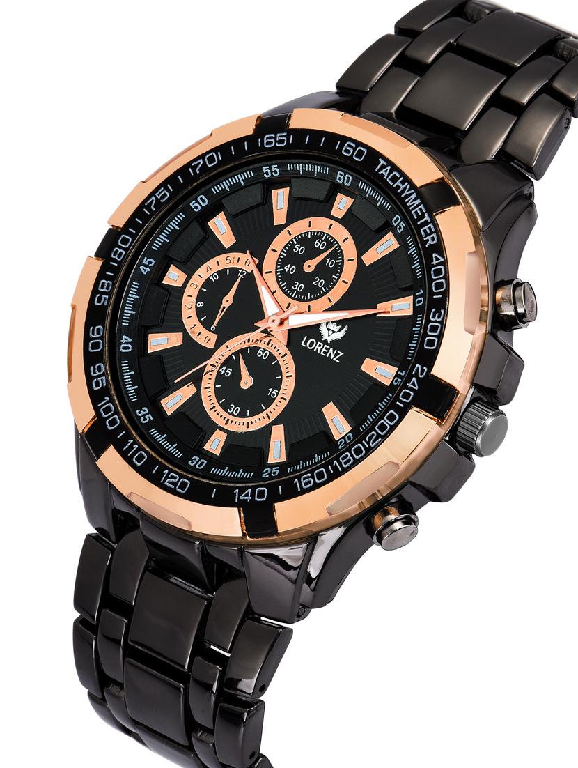 lorenz black dial analog watch watch & leather bracelet for men\boys | 3058-br4 - 17292479 - Zoom Image - 2