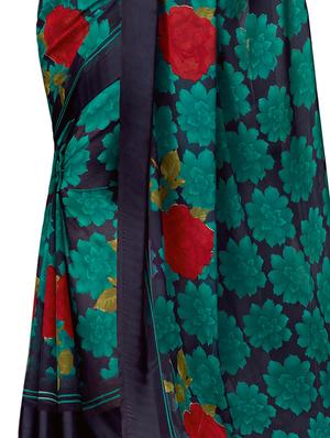 floral printed saree with blouse - 17292834 - Standard Image - 2