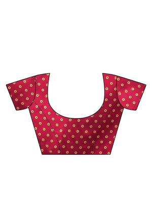 bordered printed saree with blouse - 17292880 - Standard Image - 4