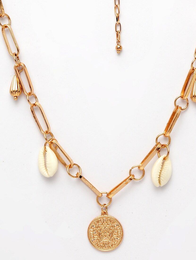 gold brass short necklace - 17293143 - Zoom Image - 3