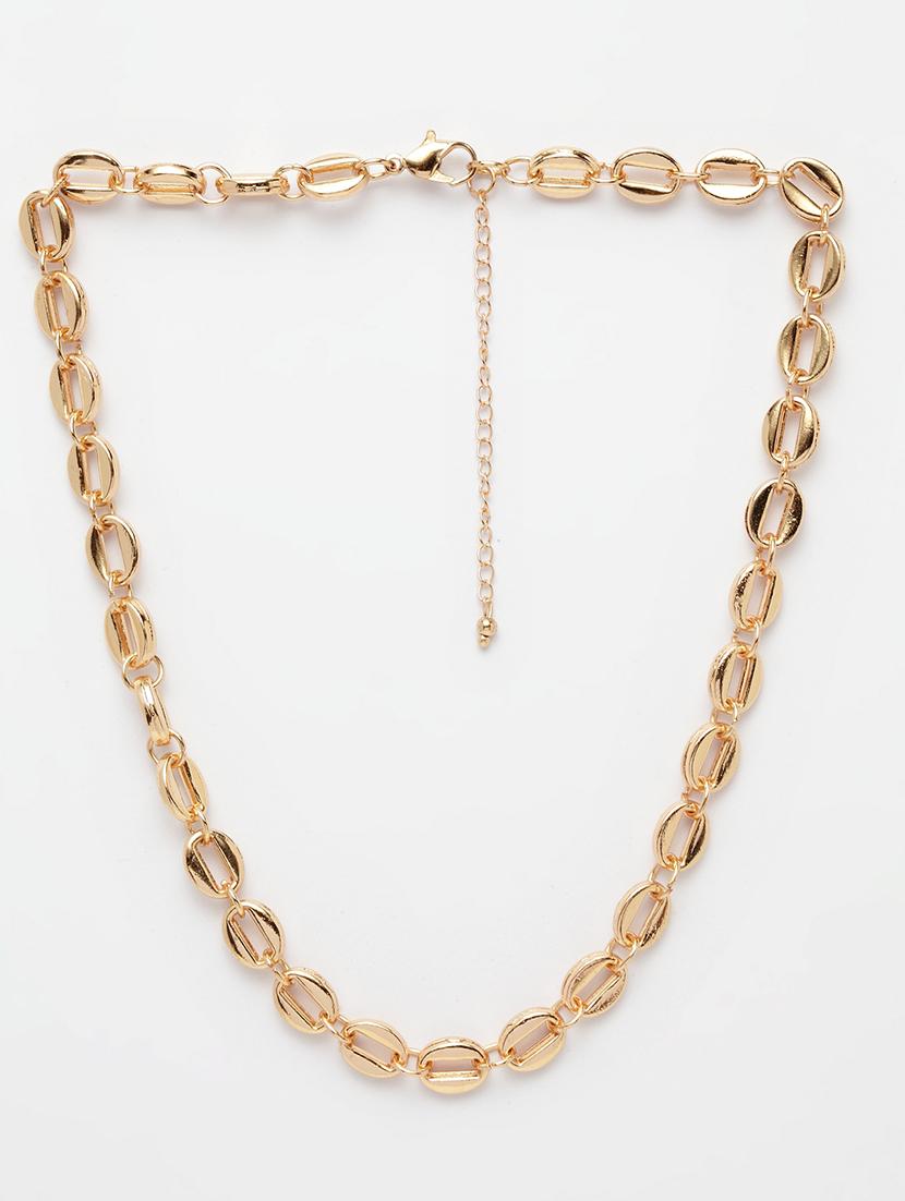 gold brass short necklace - 17293146 - Zoom Image - 2