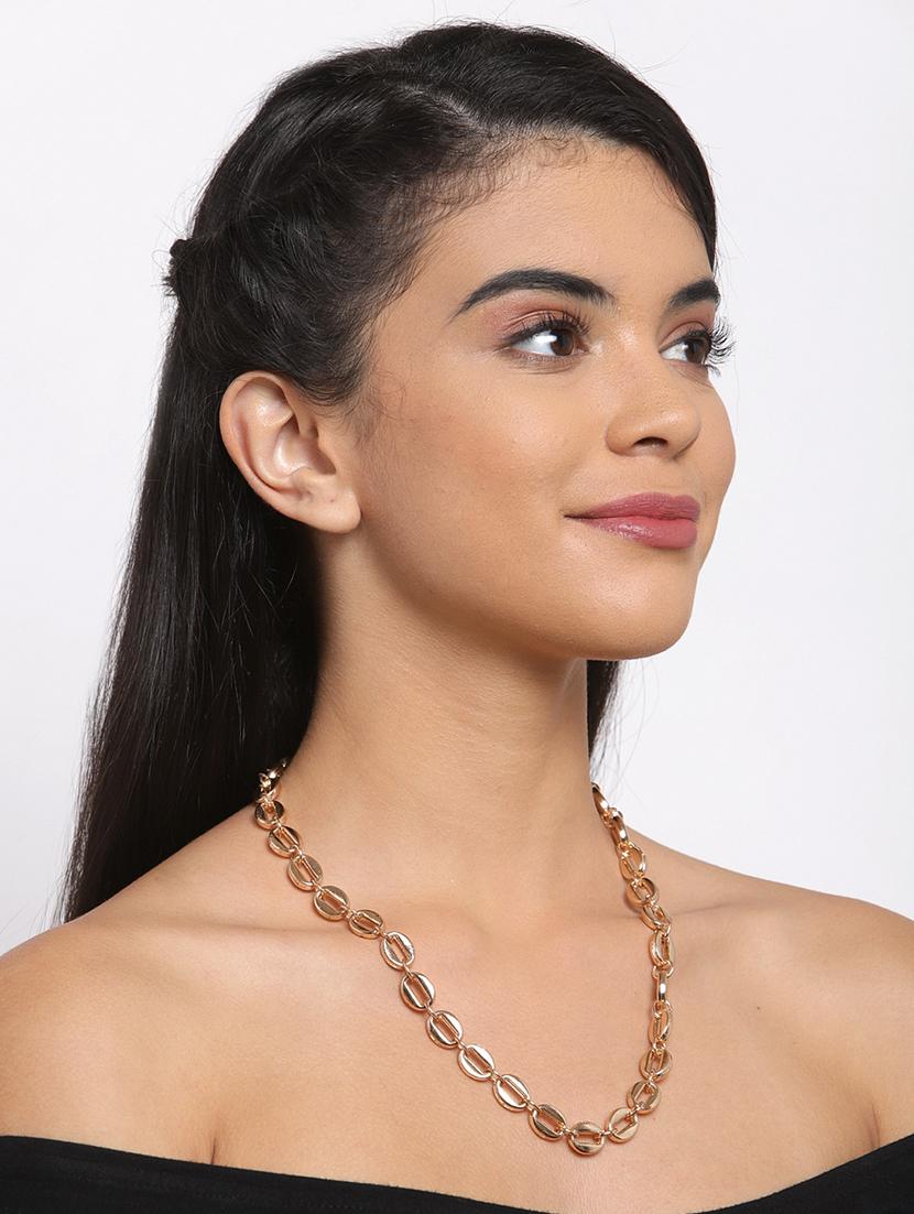 gold brass short necklace - 17293146 - Zoom Image - 4