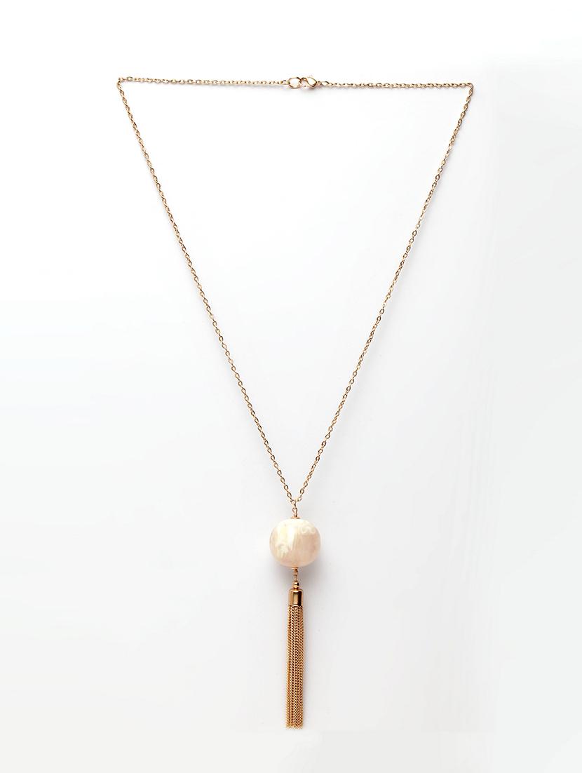 gold brass long necklace - 17293147 - Zoom Image - 2