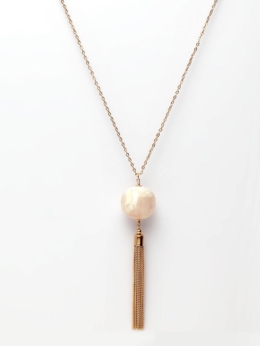 gold brass long necklace - 17293147 - Zoom Image - 3