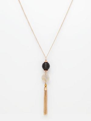 black brass long necklace - 17293148 - Standard Image - 3