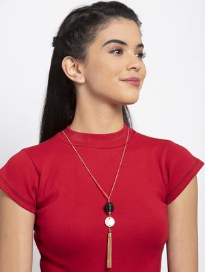 black brass long necklace - 17293148 - Standard Image - 4