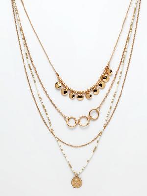 gold brass long necklace - 17293151 - Standard Image - 3