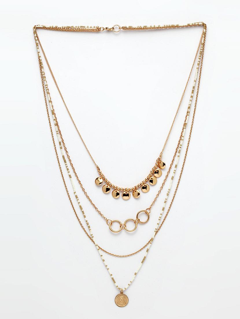 gold brass long necklace - 17293151 - Zoom Image - 2