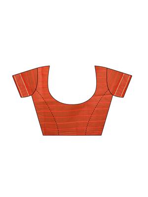 checks bordered saree with blouse - 17293885 - Standard Image - 3