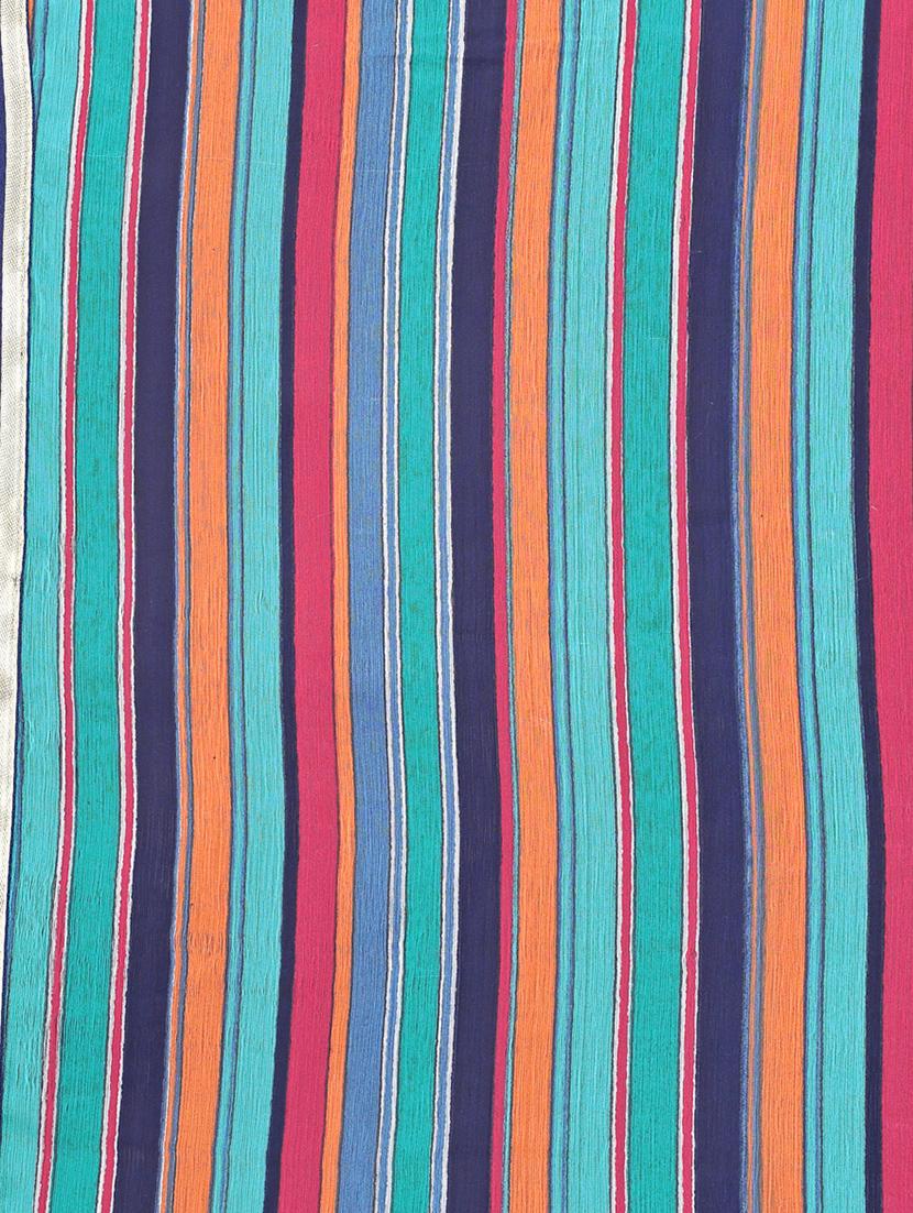 striped printed saree with blouse - 17293897 - Zoom Image - 4