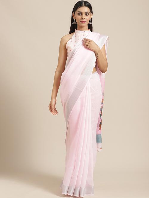 floral printed saree with blouse - 17293943 - Standard Image - 1