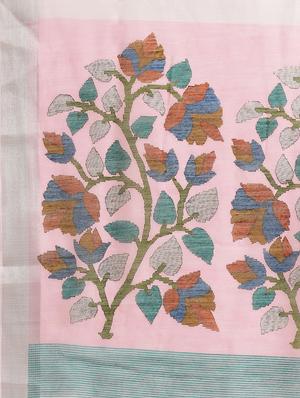 floral printed saree with blouse - 17293943 - Standard Image - 4