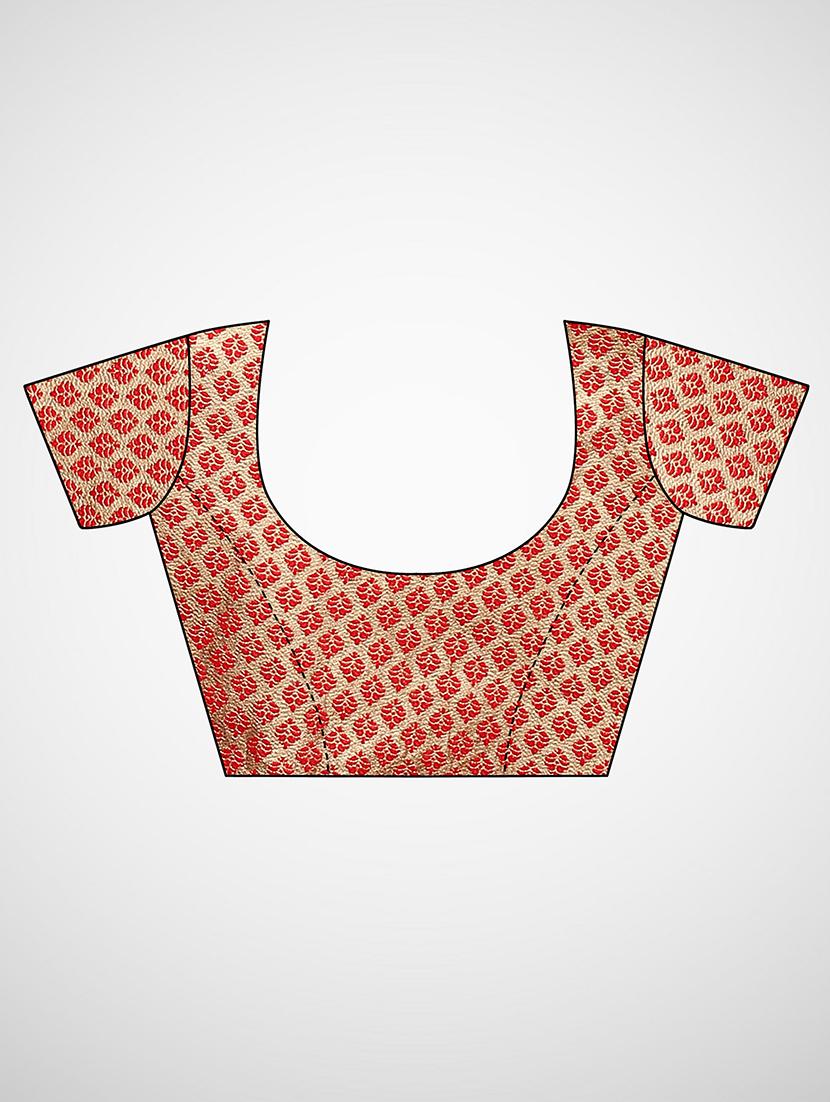 bandhani printed saree with blouse - 17293989 - Zoom Image - 3