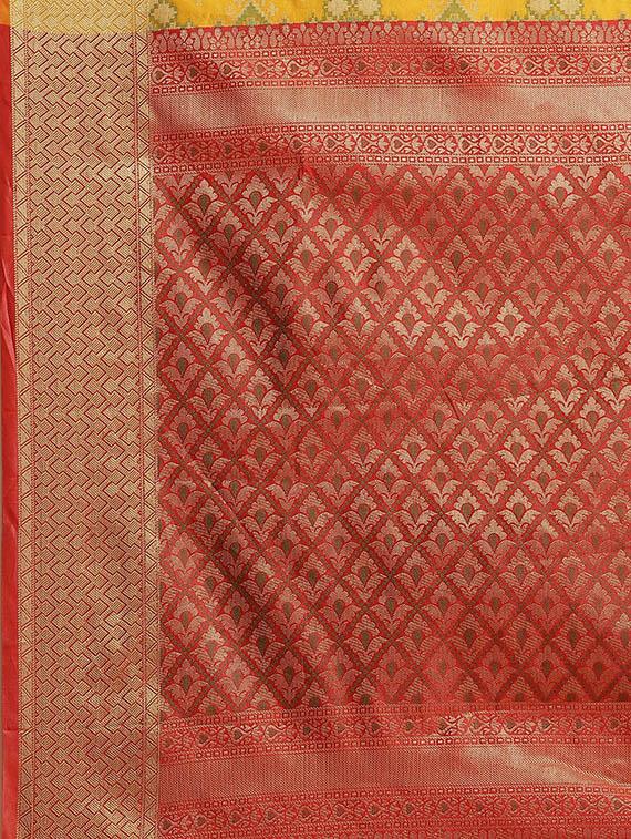 geometric banarasi saree with blouse - 17293993 - Zoom Image - 4