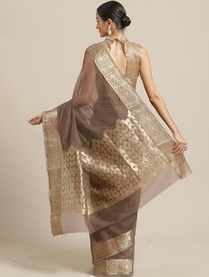 solid bordered maheshwari saree with blouse - 17294017 - Standard Image - 2